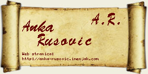 Anka Rusović vizit kartica